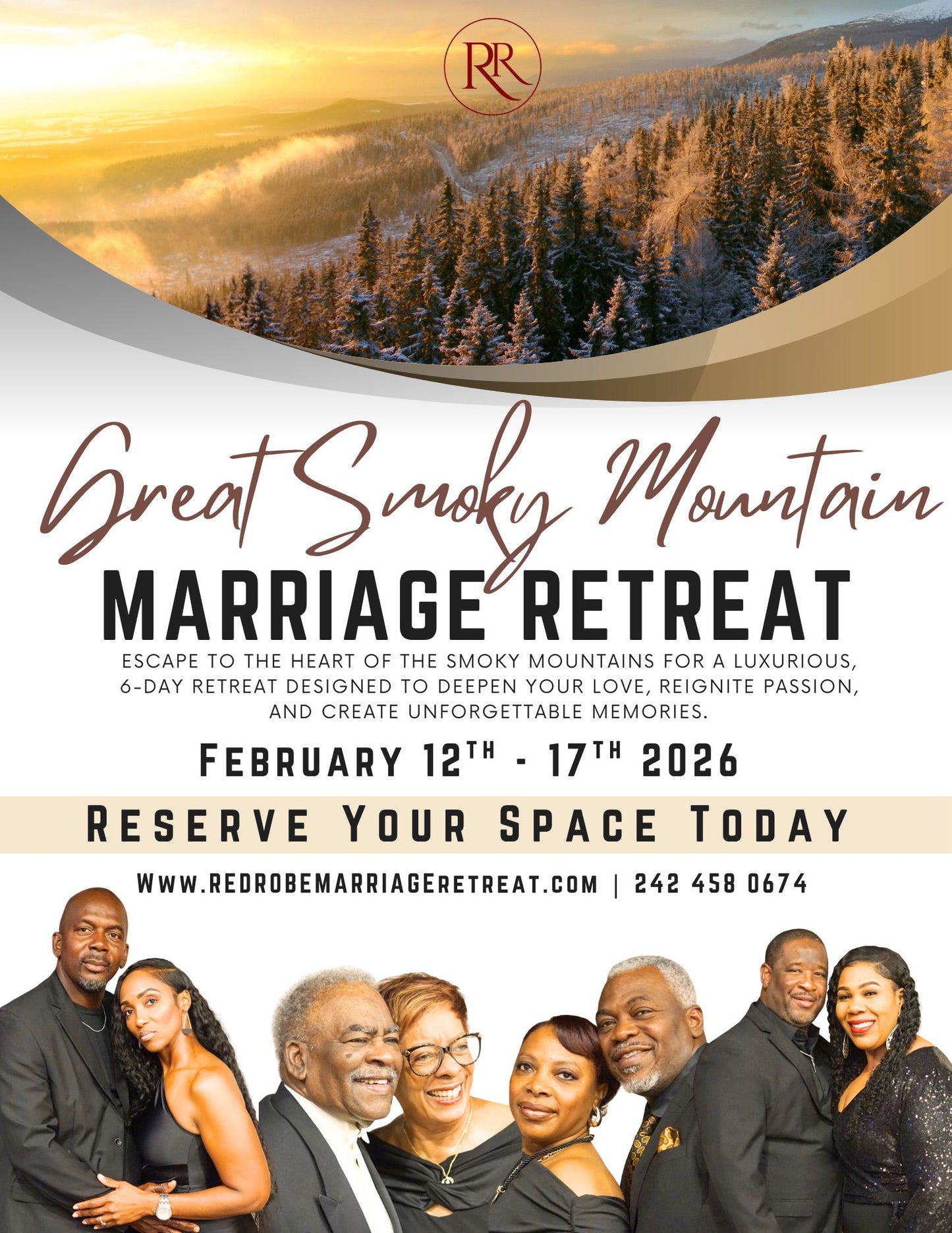 February 12th - 17th 2026 Marriage Retreat (price per couple)
